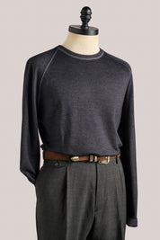 Alcott Raglan Wool Crew - Vintage Wash Charcoal