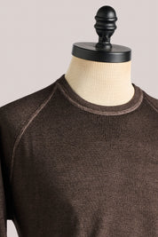 Alcott Raglan Wool Crew - Vintage Wash Chocolate
