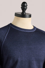 Alcott Raglan Wool Crew - Indigo Blue