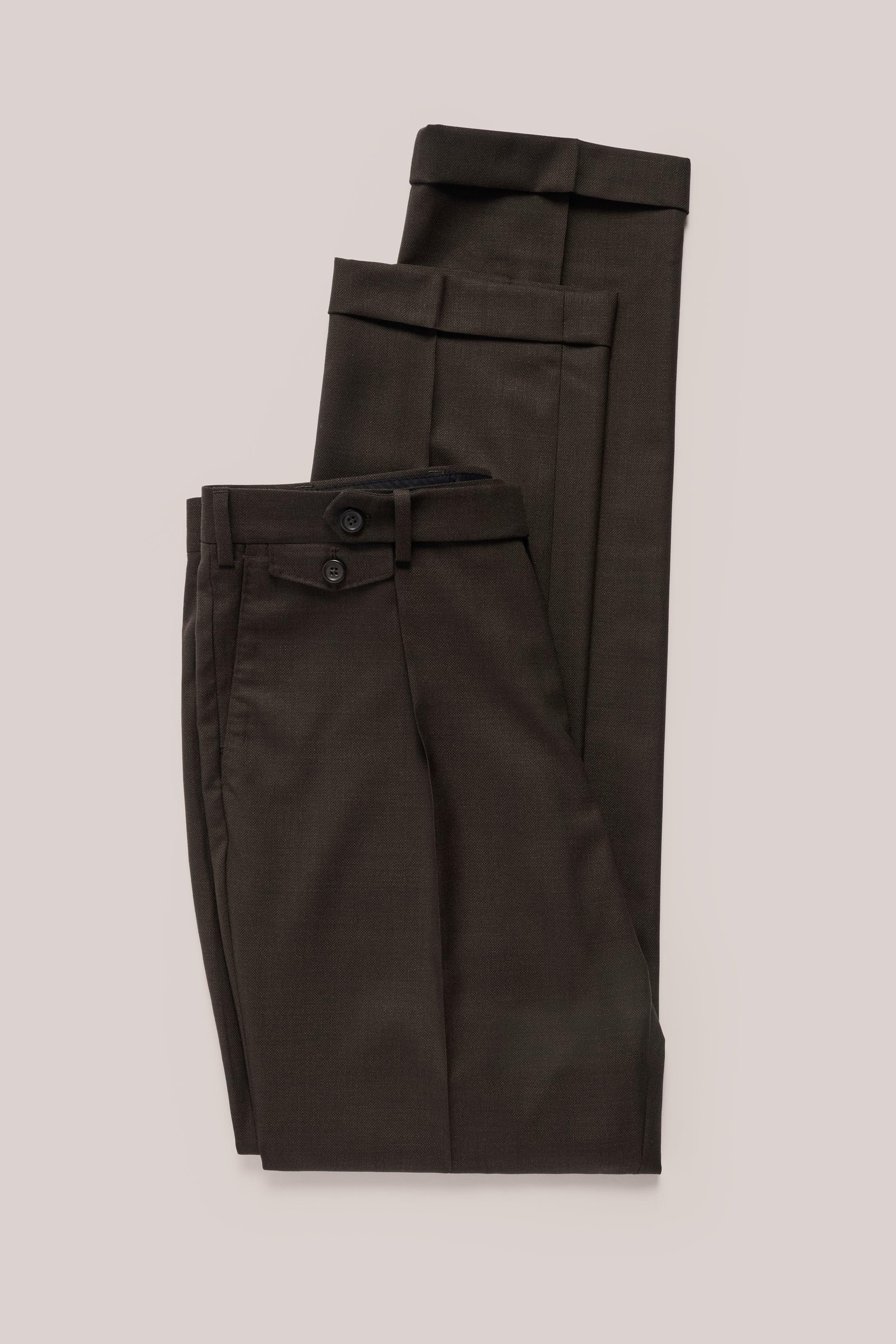 Albert Wool Suit Trouser in Chocolate Brown