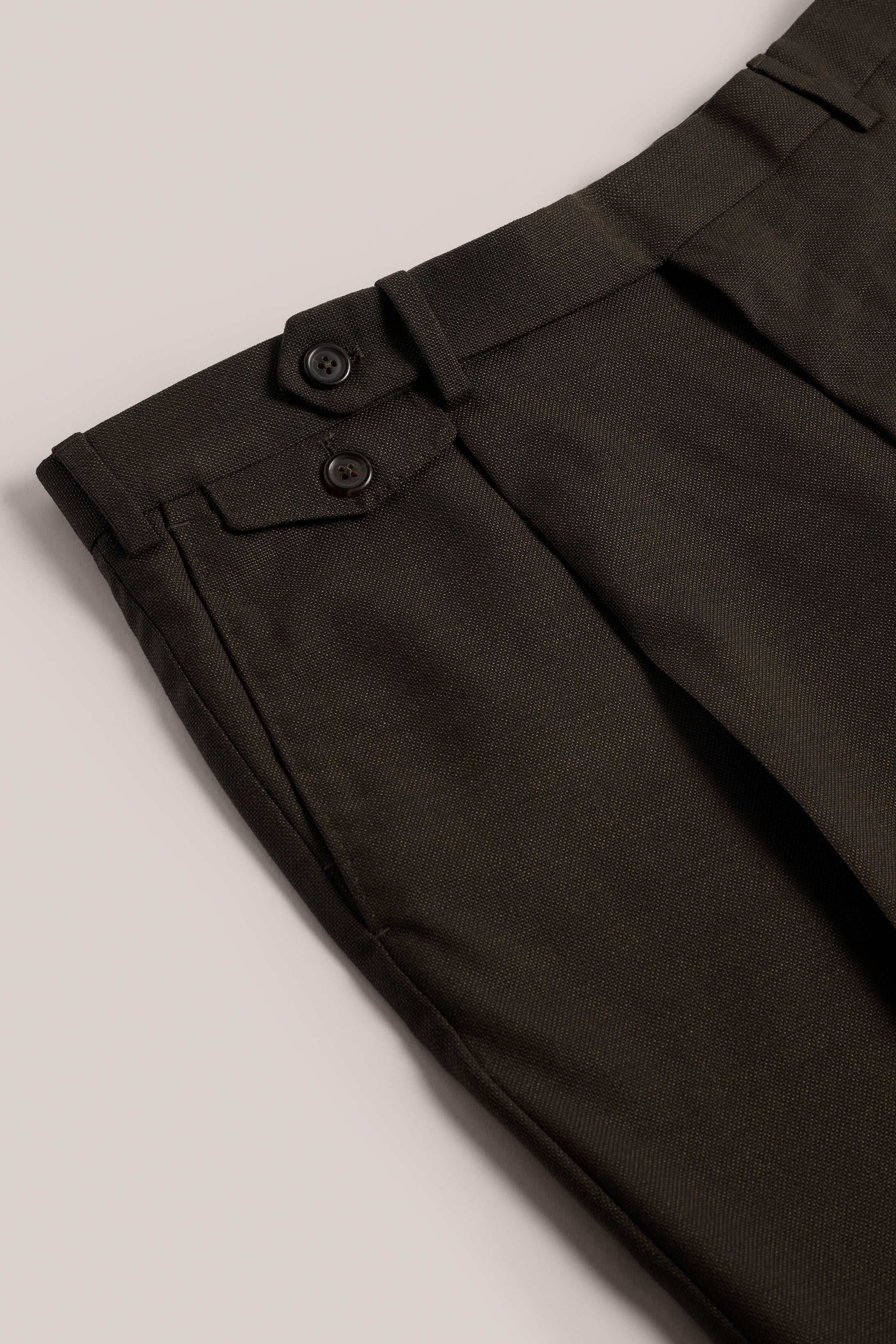 Albert Wool Suit Trouser in Chocolate Brown