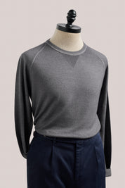 Alcott Raglan Wool Crew - Grey Marle