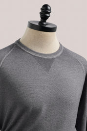 Alcott Raglan Wool Crew - Grey Marle