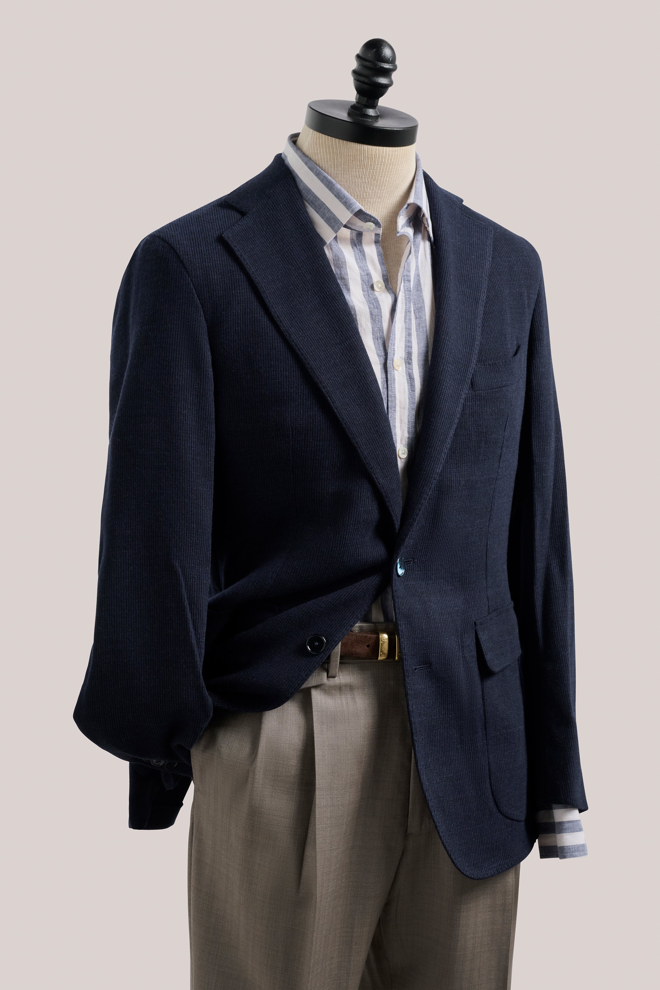 Apollo Unstructured Blazer - Wool/Cashmere Jersey - Navy Blue