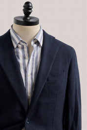 Apollo Unstructured Blazer - Wool/Cashmere Jersey - Navy Blue
