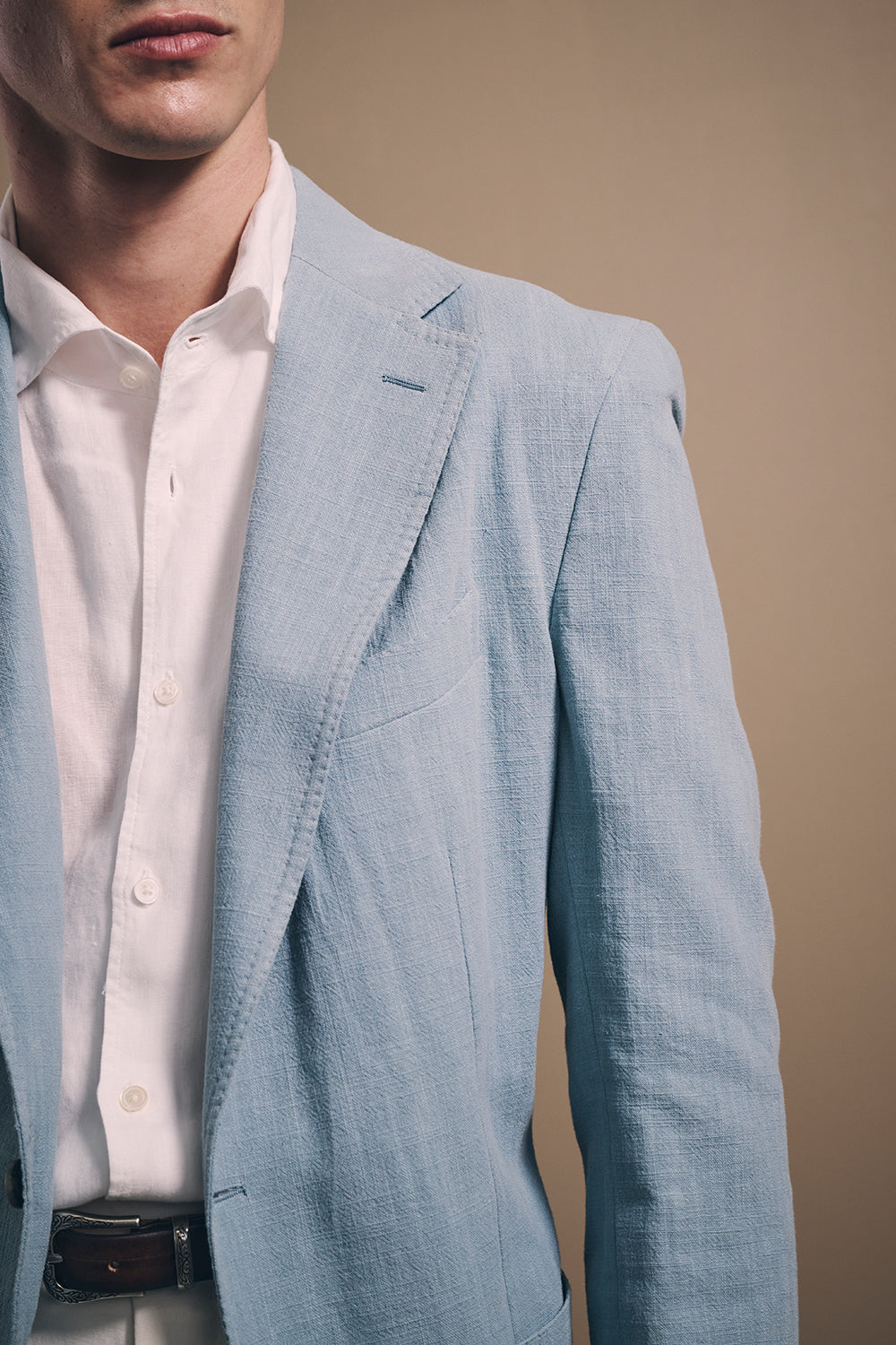 Naples Single-Breasted Blazer - Linen & Cotton - Seafoam Green