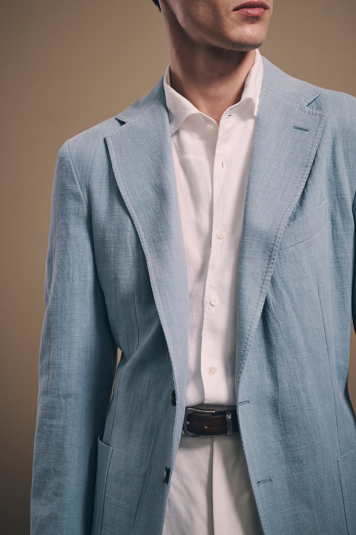 Naples Single-Breasted Blazer - Linen & Cotton - Seafoam Green