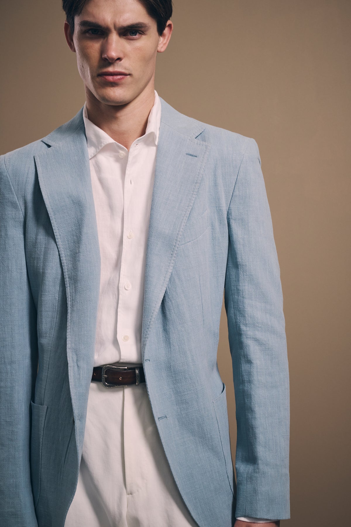 Naples Single-Breasted Blazer - Linen & Cotton - Seafoam Green
