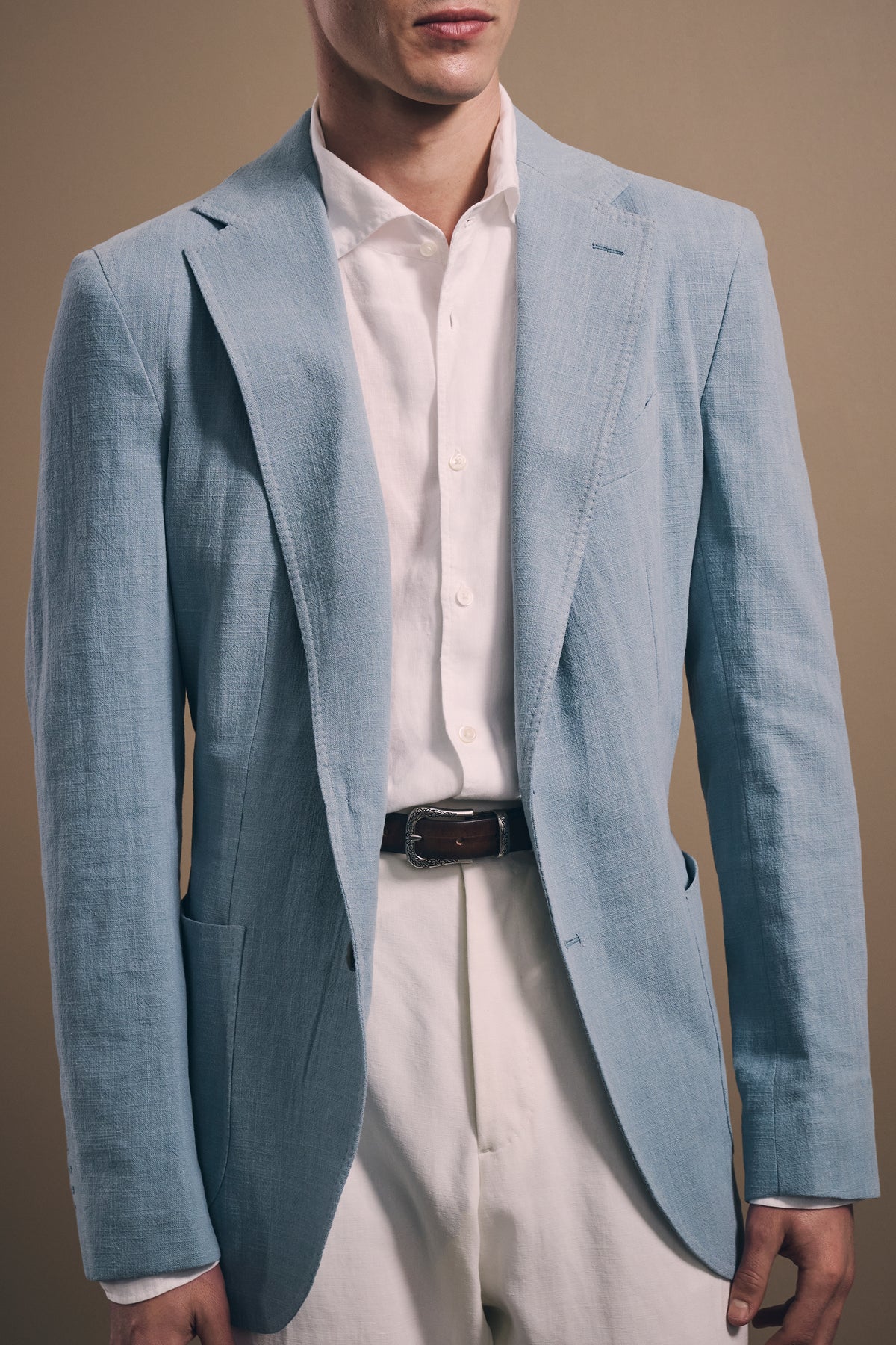 Naples Single-Breasted Blazer - Linen & Cotton - Seafoam Green