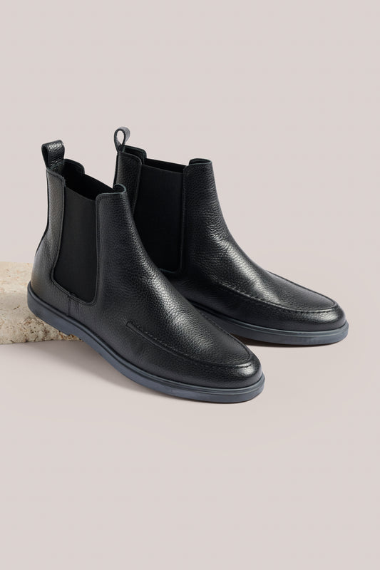 Auburn Chelsea Boot - Leather - Black Grain