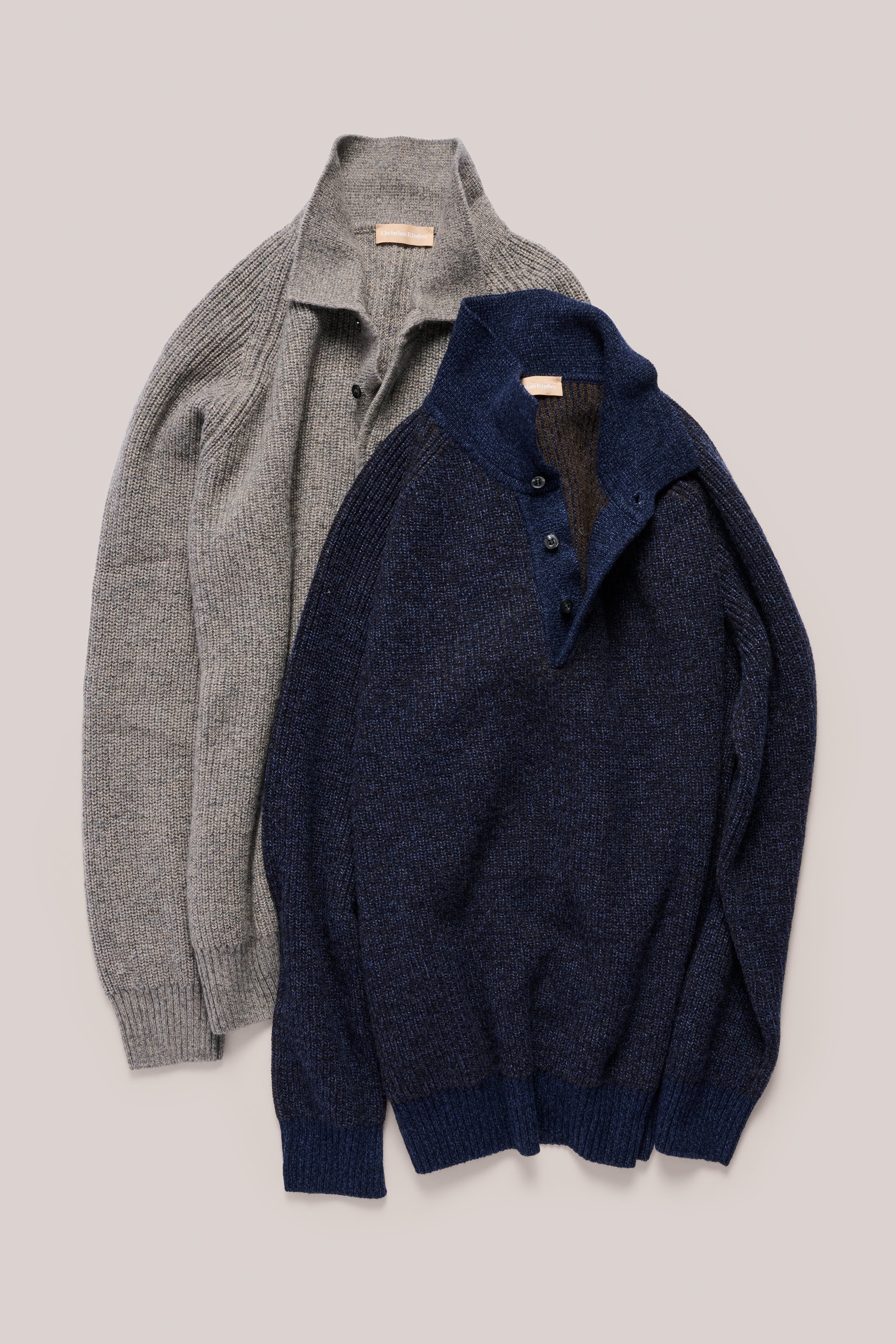 Merricks - Cashmere Raglan Polo - Grey Melange