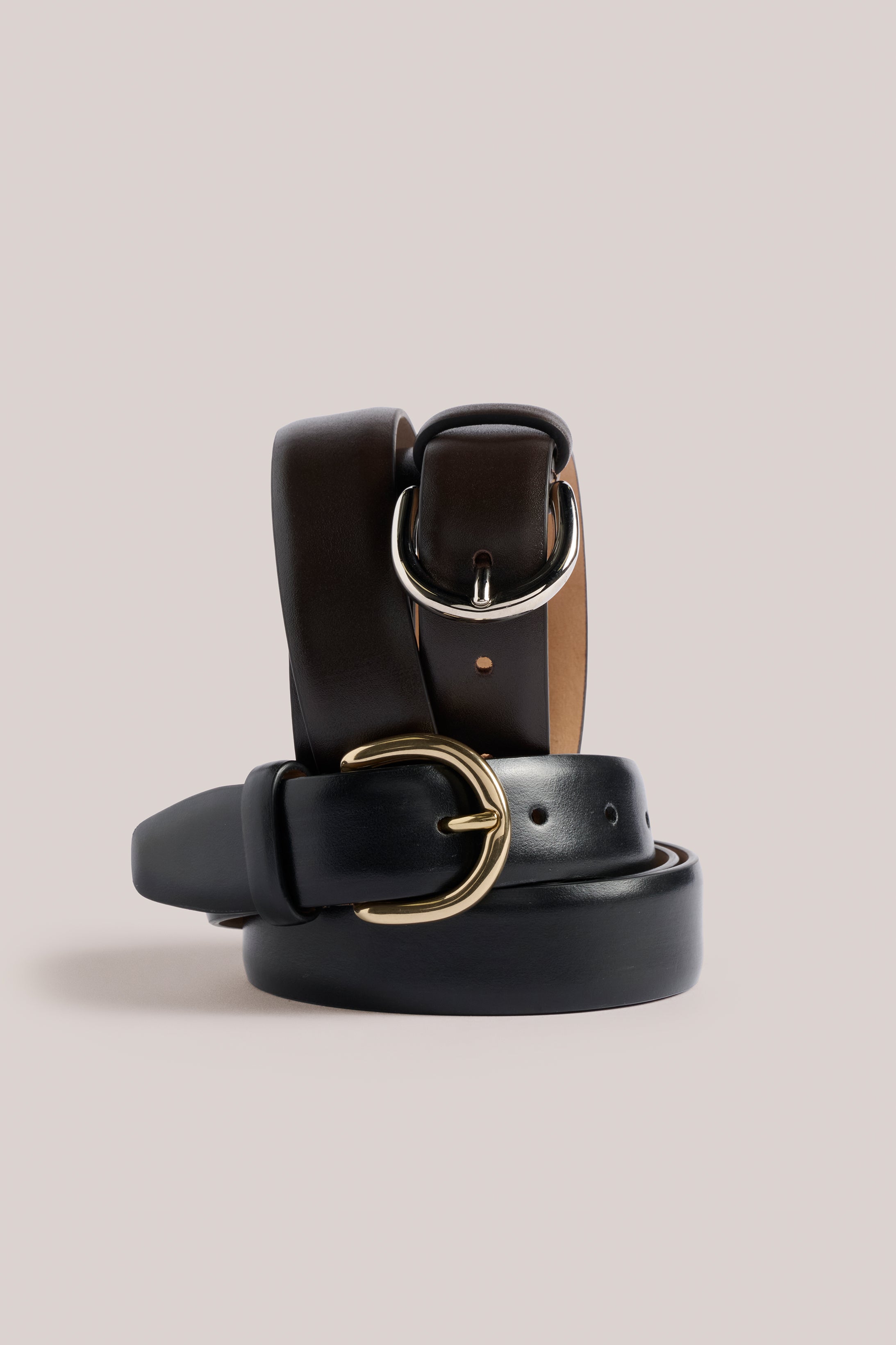 Classic Belt - Smooth Leather - Brown & Silver