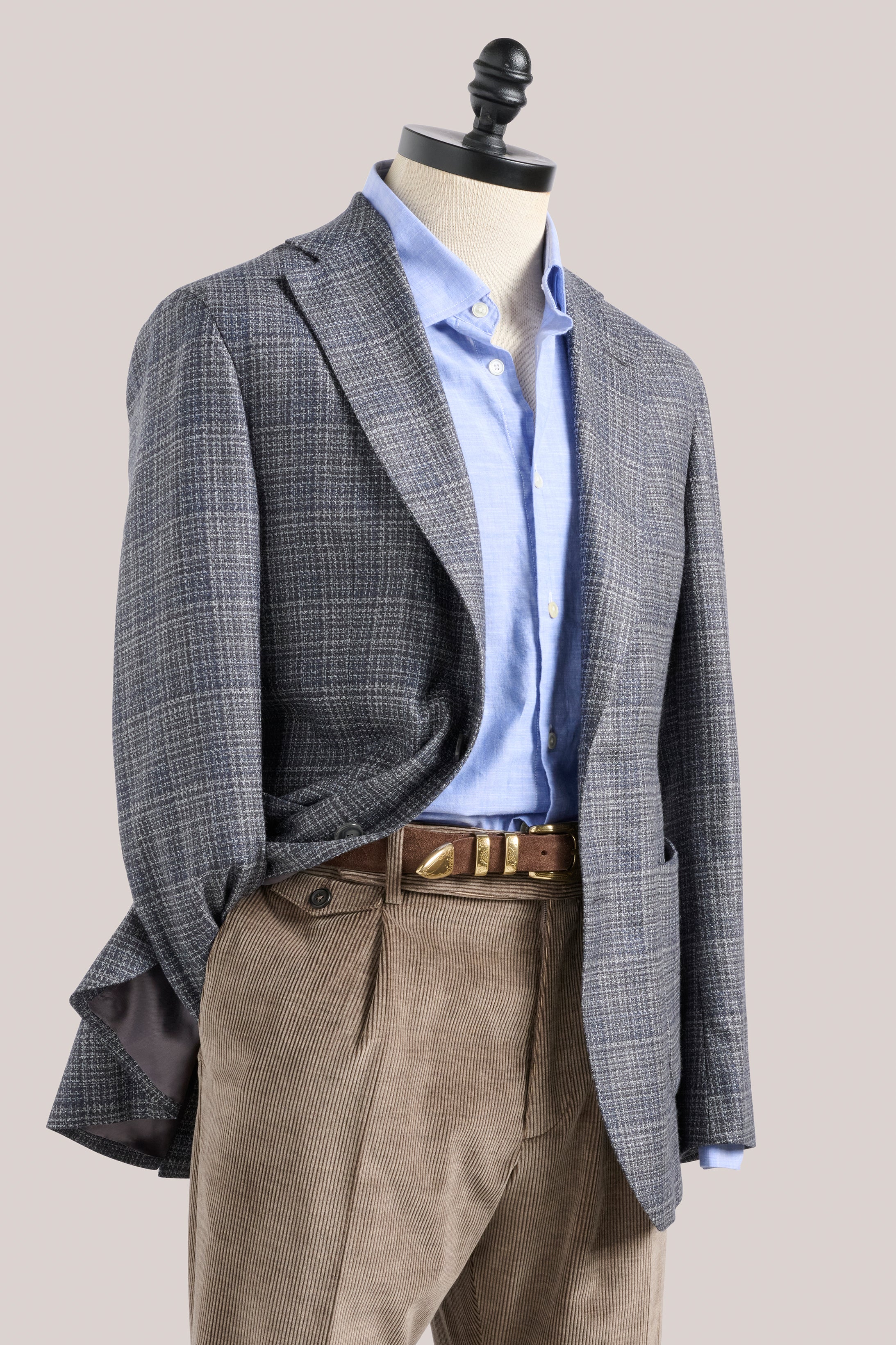 Italian Blazer - Wool/Silk - Melange Charcoal