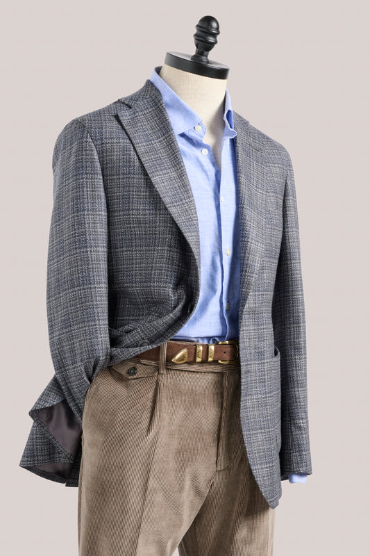 Italian Blazer Wool Silk - Melange Charcoal