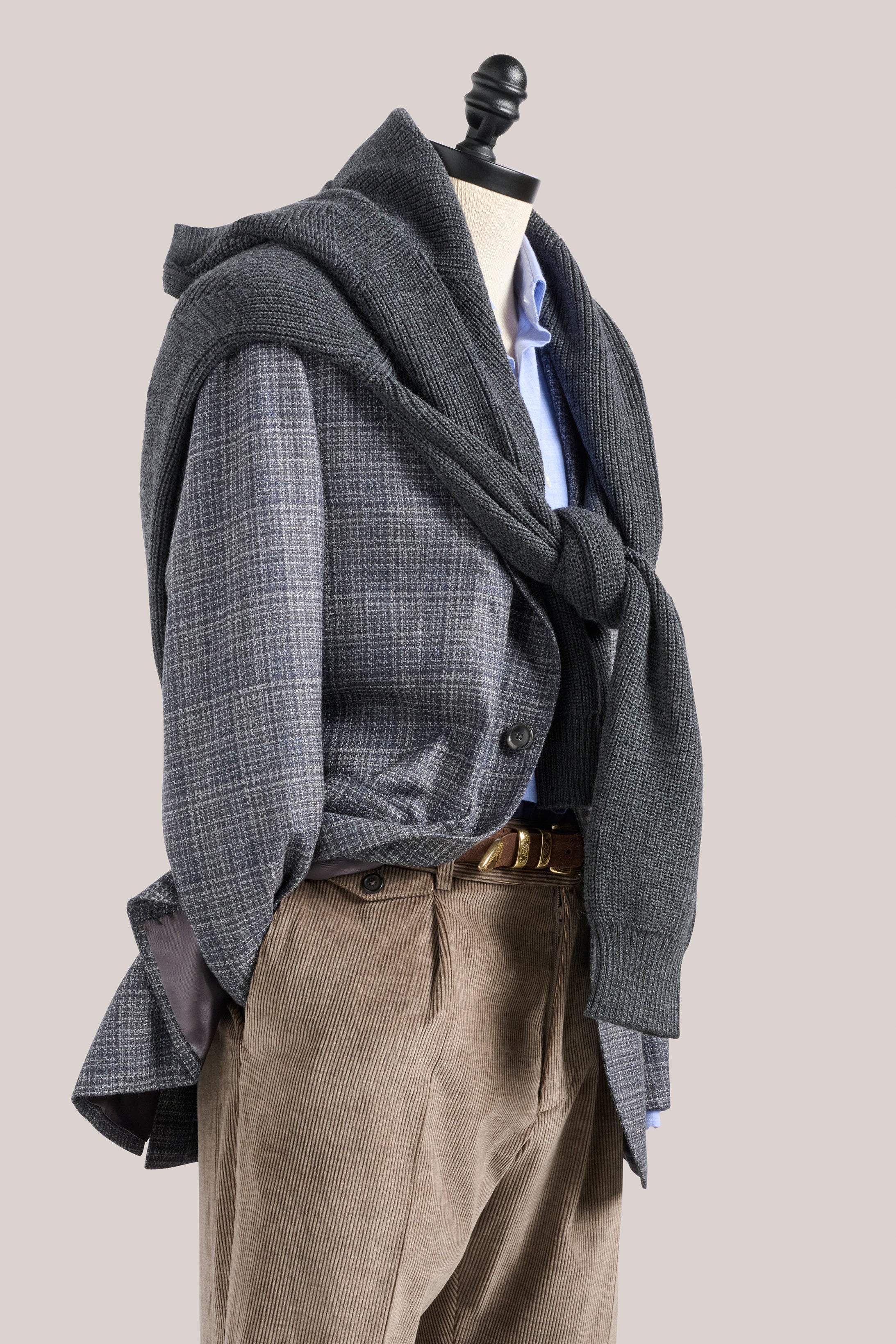 Italian Blazer - Wool/Silk - Melange Charcoal