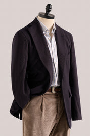 Apollo Unconstructed Blazer - Wool - Navy/Brown