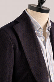 Apollo Unconstructed Blazer - Wool - Navy/Brown