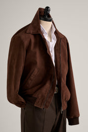 Suede Bomber -  Walnut