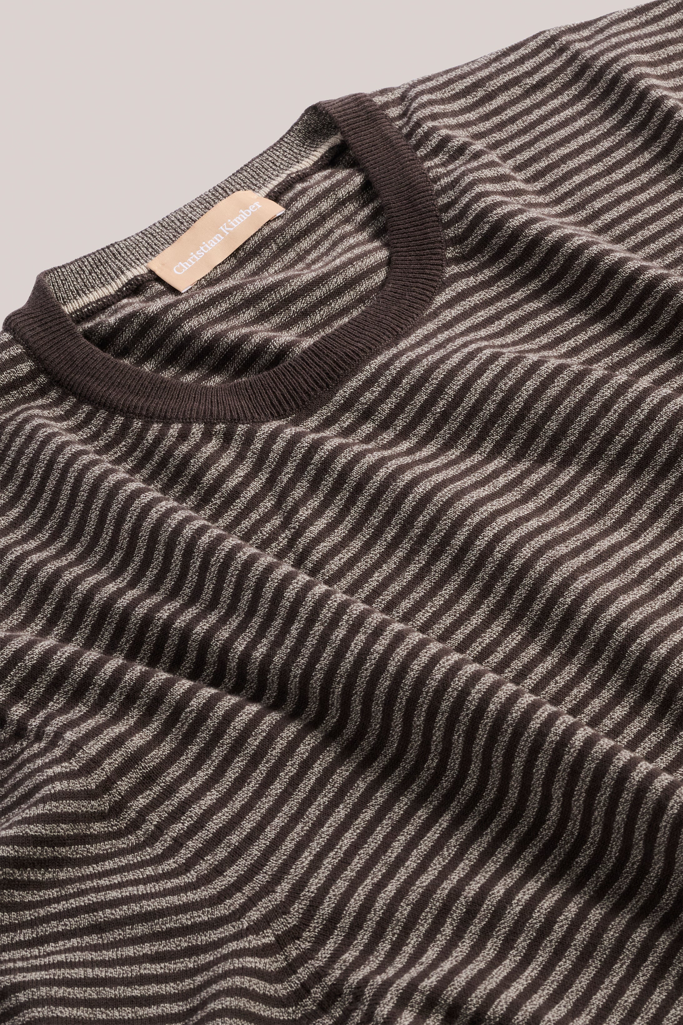 Cullen Knit T-Shirt - Brown Stripe