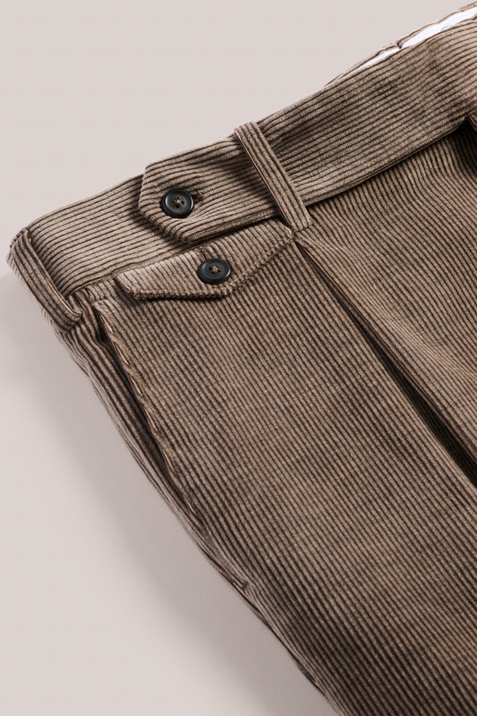 Italian Corduroy Gurkha Trouser - Sahara