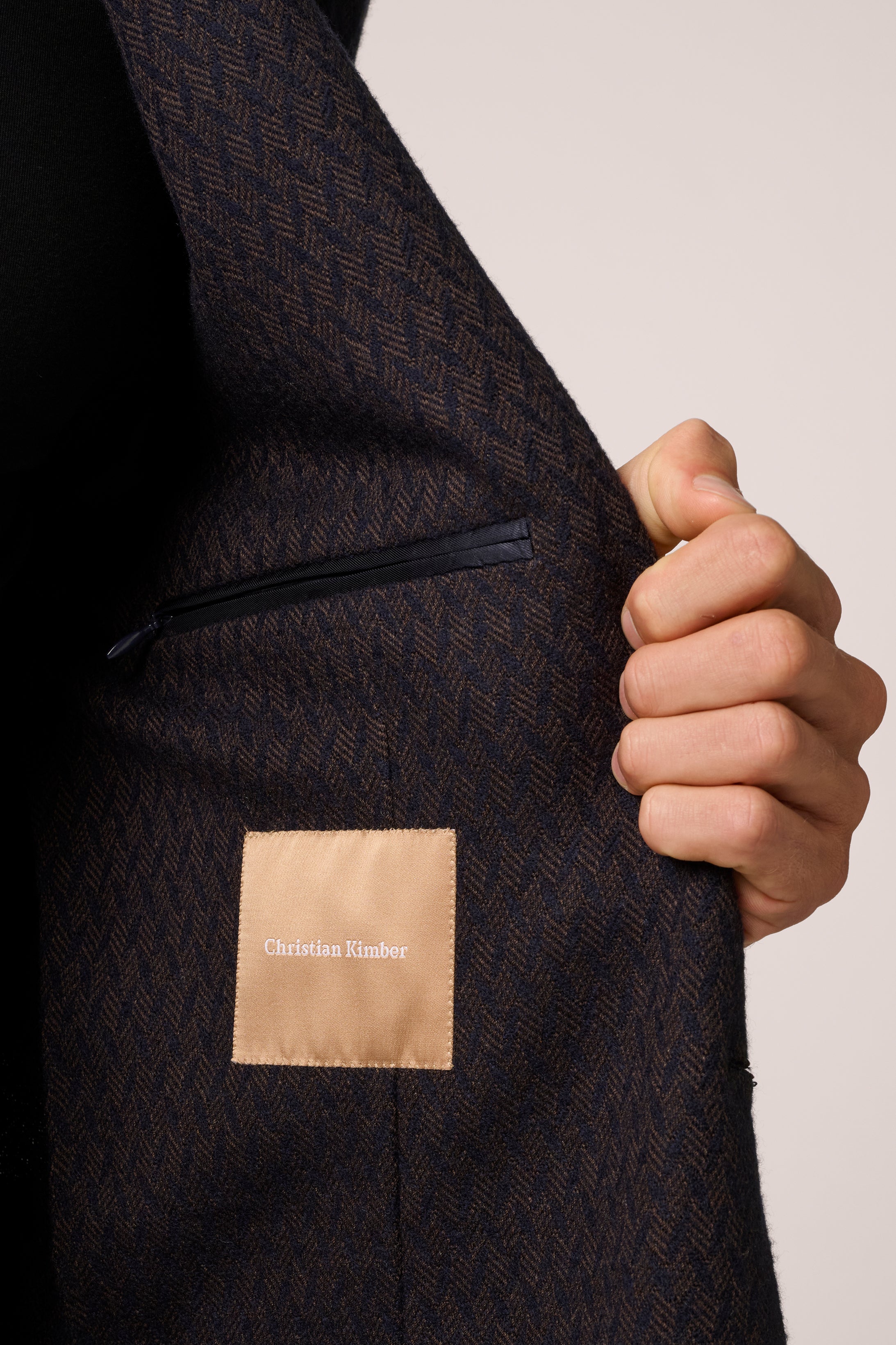 Apollo Unstructured Blazer - Wool - Navy And Brown