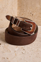 Texas Belt - Tobacco Suede/Leather- Pre Order