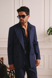 Airey's Aviator Sunglasses - Black Frame / Blue Lens