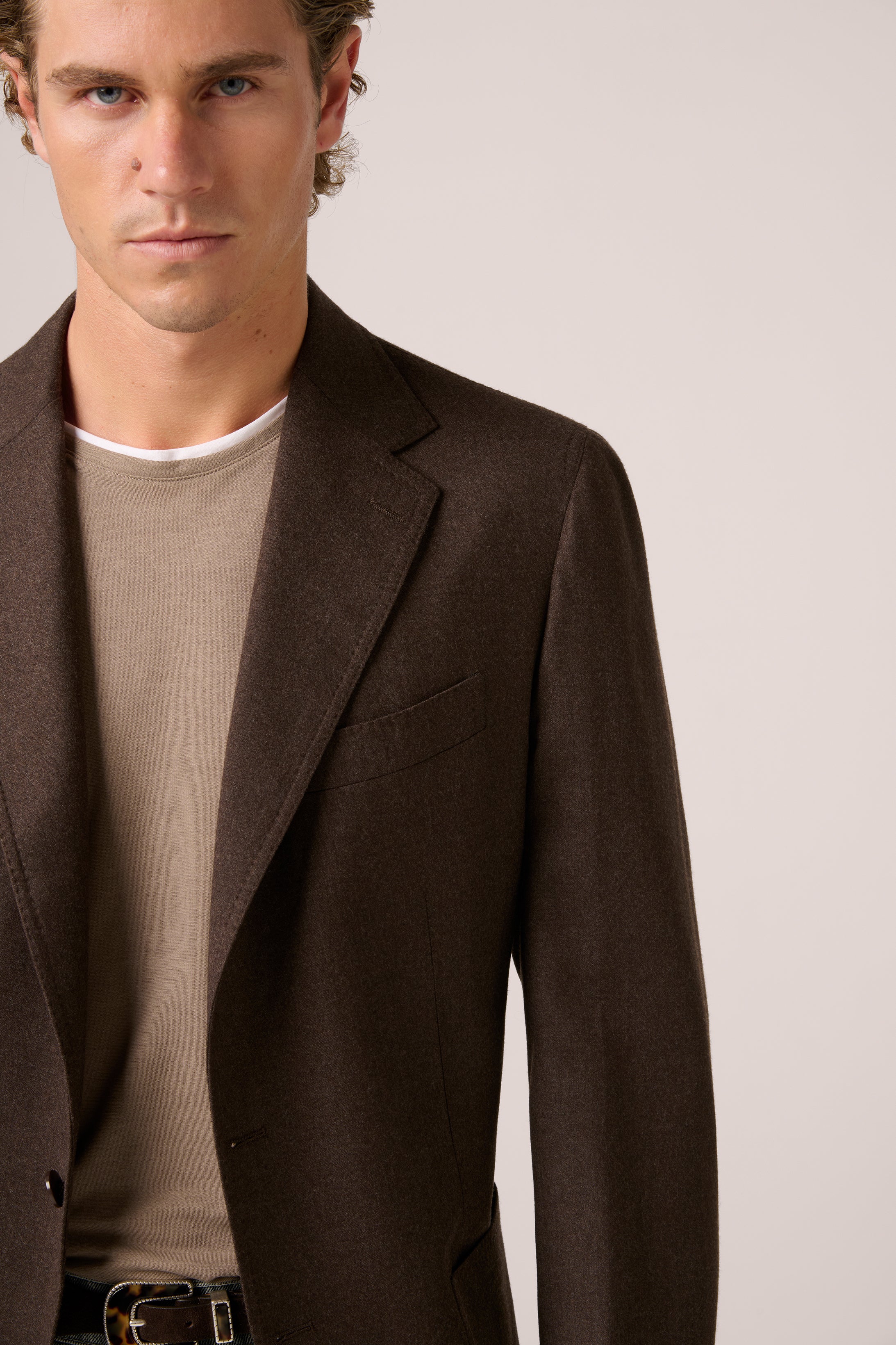 Naples Blazer - Wool/Silk - Brown Flannel – CHRISTIAN KIMBER