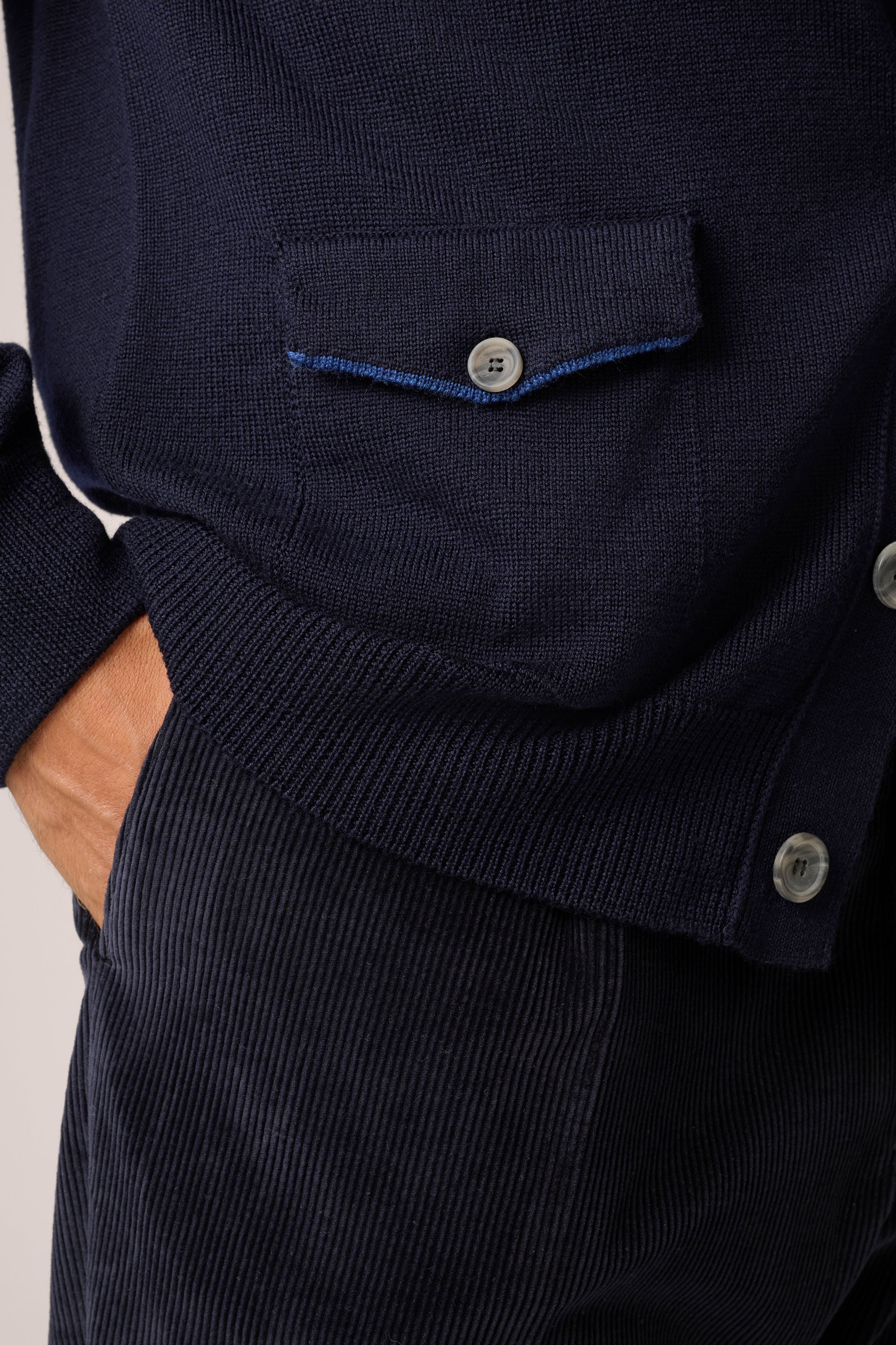 Woodend Cardigan - Wool - Navy Blue