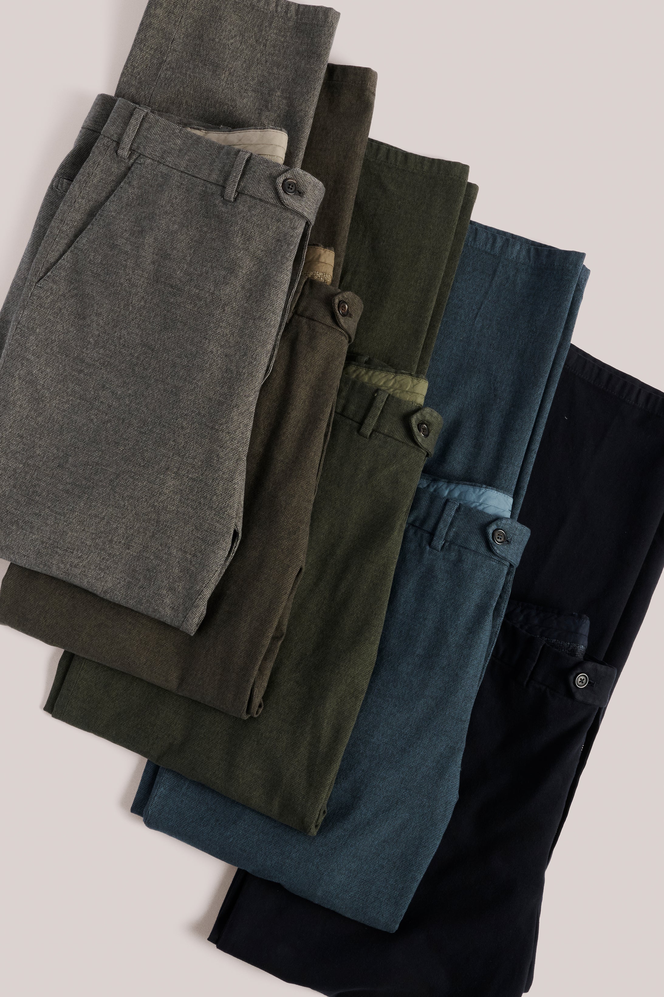 Super Soft Chino - Garment-Dyed Italian Cotton -  Melange Olive Green