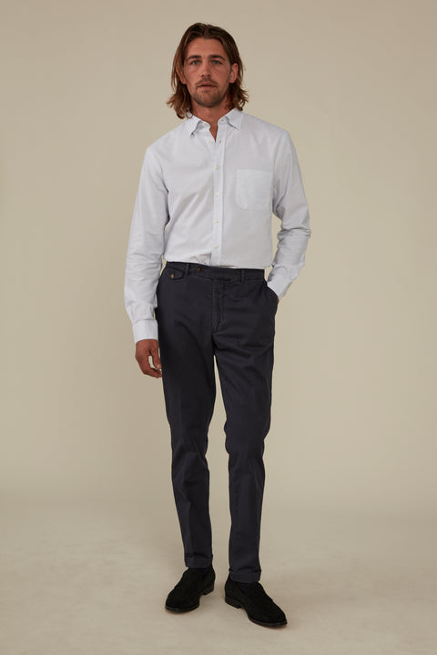 Textured Cotton Chino - Charcoal