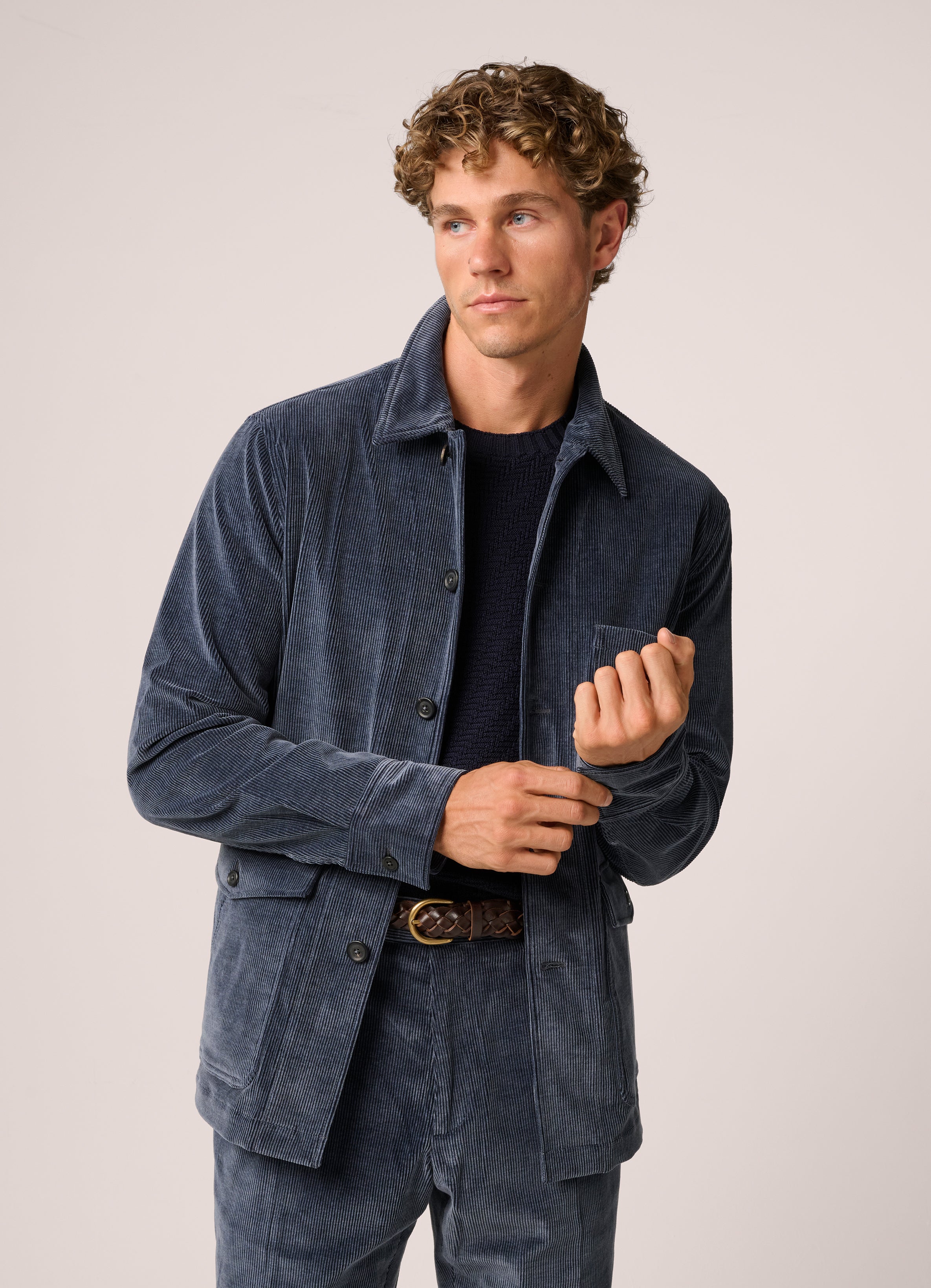Fitzroy Chore Jacket - Corduroy - Steel Blue