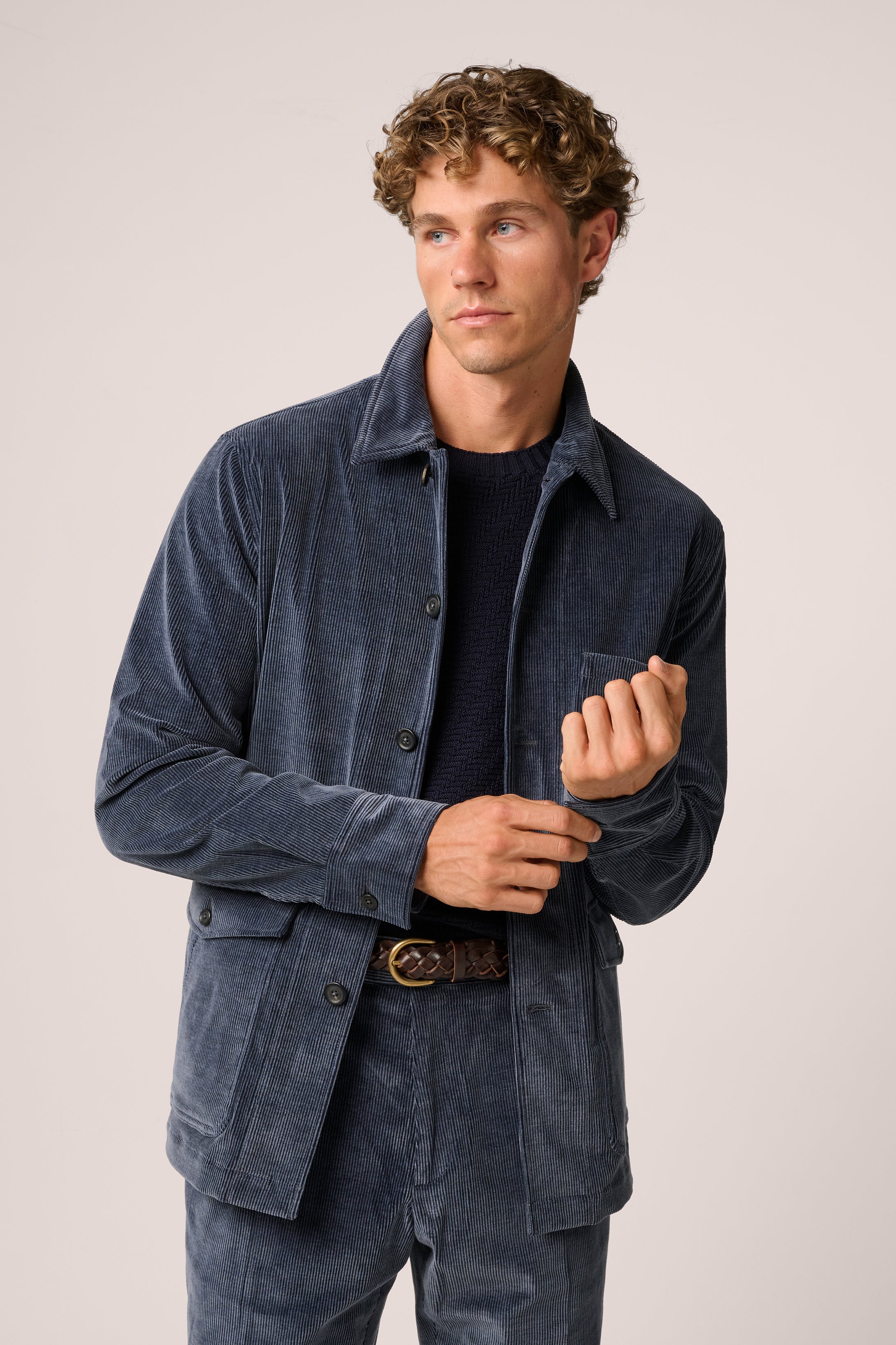 Fitzroy Chore Jacket - Corduroy - Steel Blue