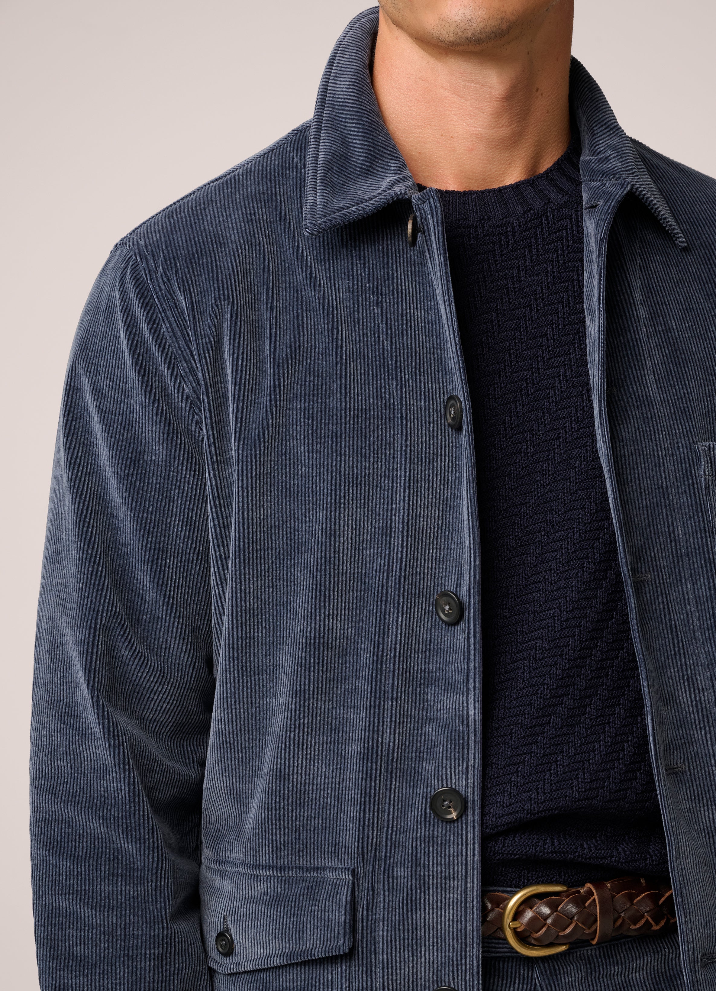 Fitzroy Chore Jacket - Corduroy - Steel Blue