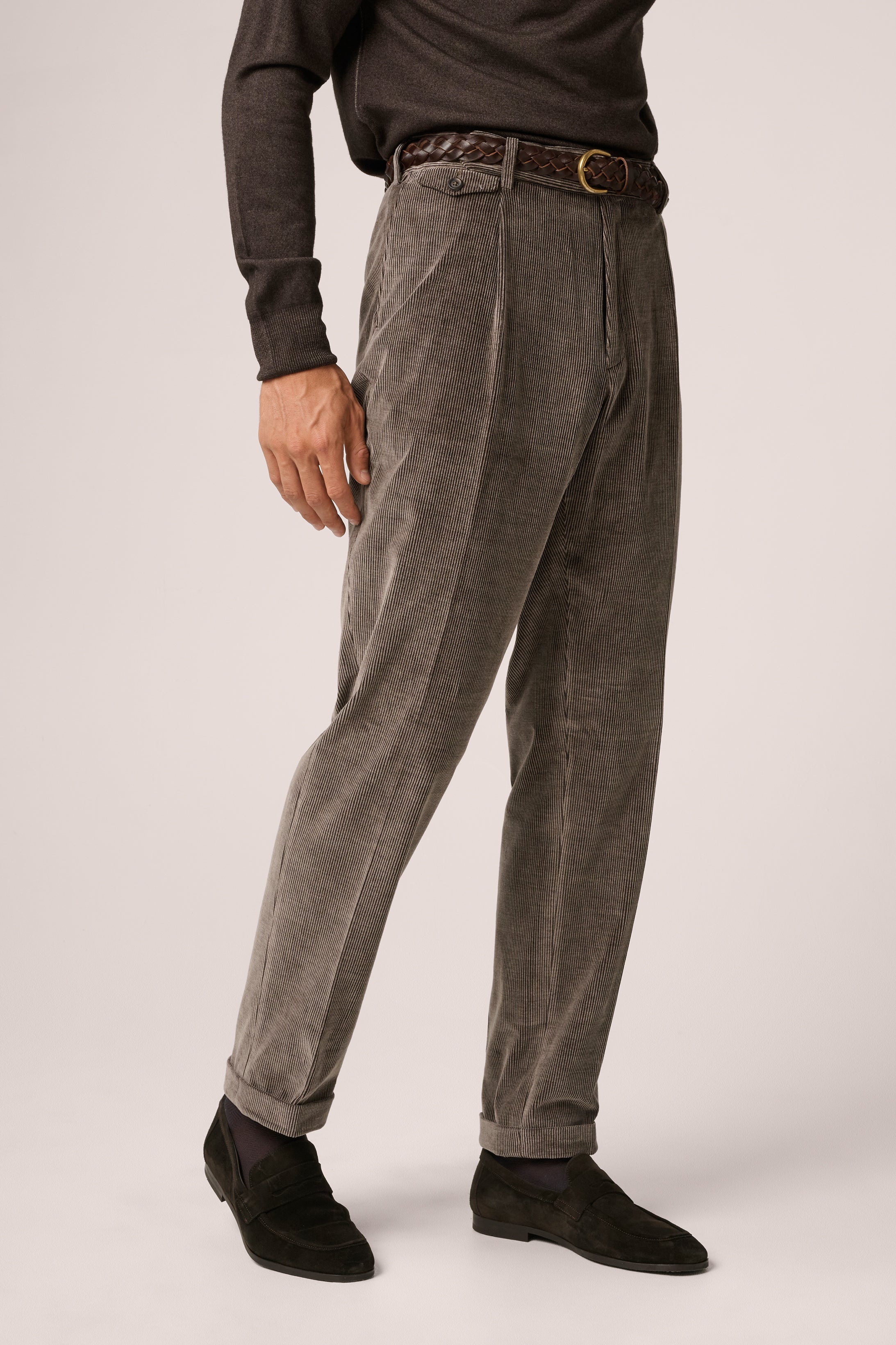 Corduroy Trouser - Cotton And Wool - Vintage Brown