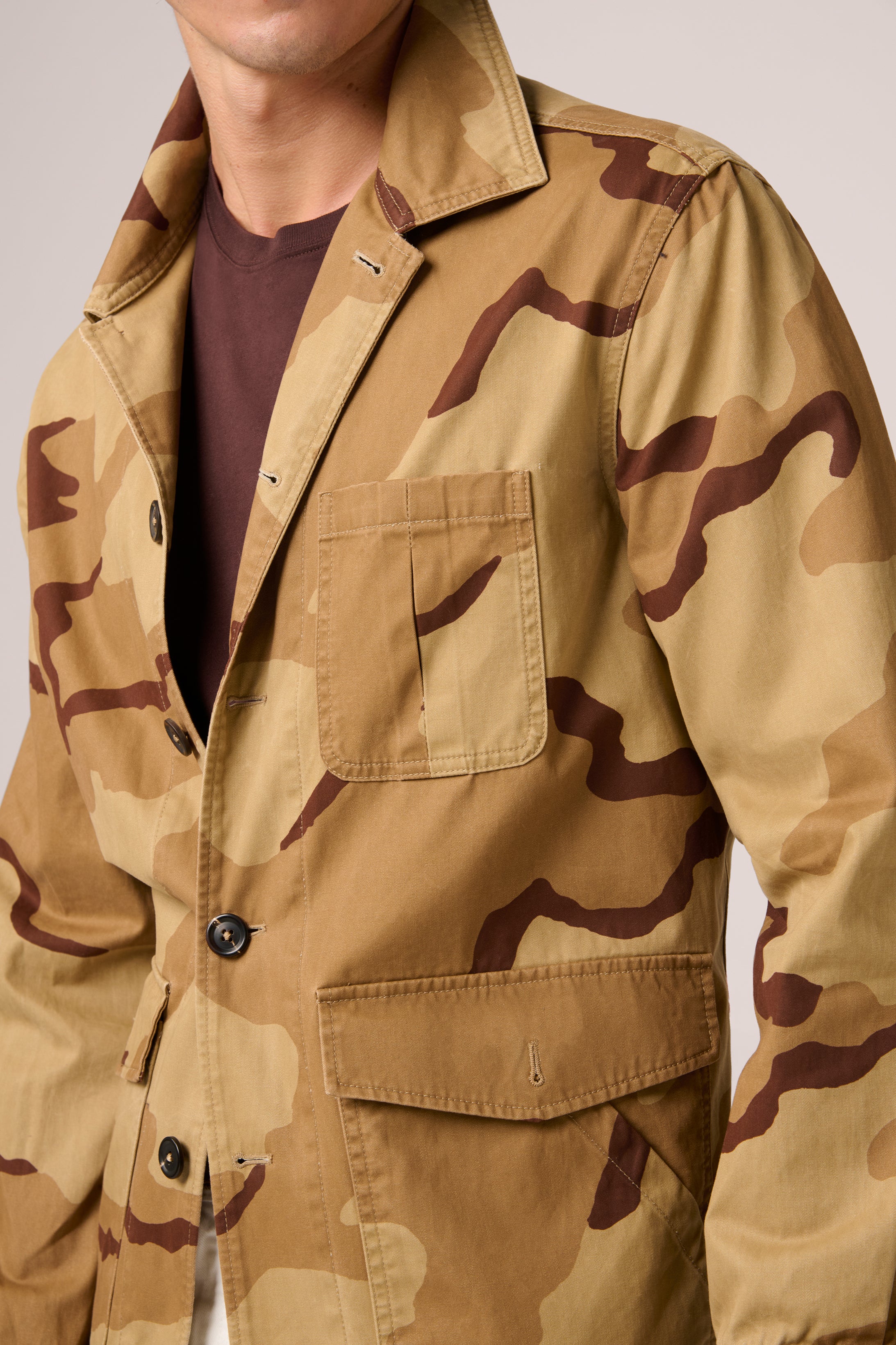 Fitzroy Chore Jacket - Super Twill Organic Cotton - Sand Camouflage - PREORDER