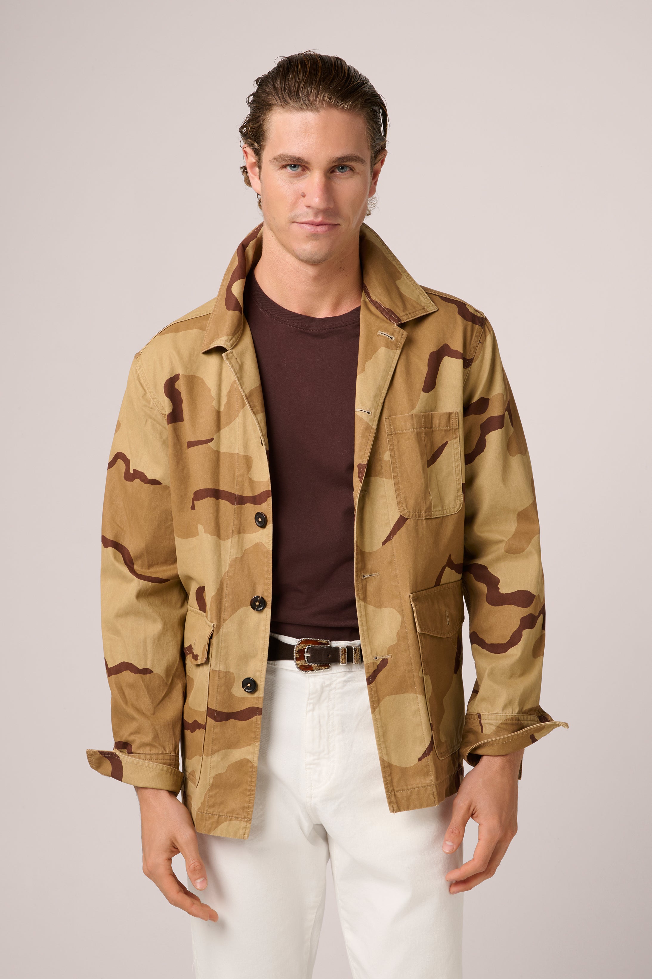 Fitzroy Chore Jacket - Super Twill Organic Cotton - Sand Camouflage