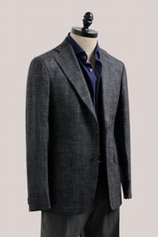 Apollo Unconstructed Blazer- Wool/Silk/Linen - Charcoal Melange