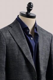 Apollo Unconstructed Blazer- Wool/Silk/Linen - Charcoal Melange