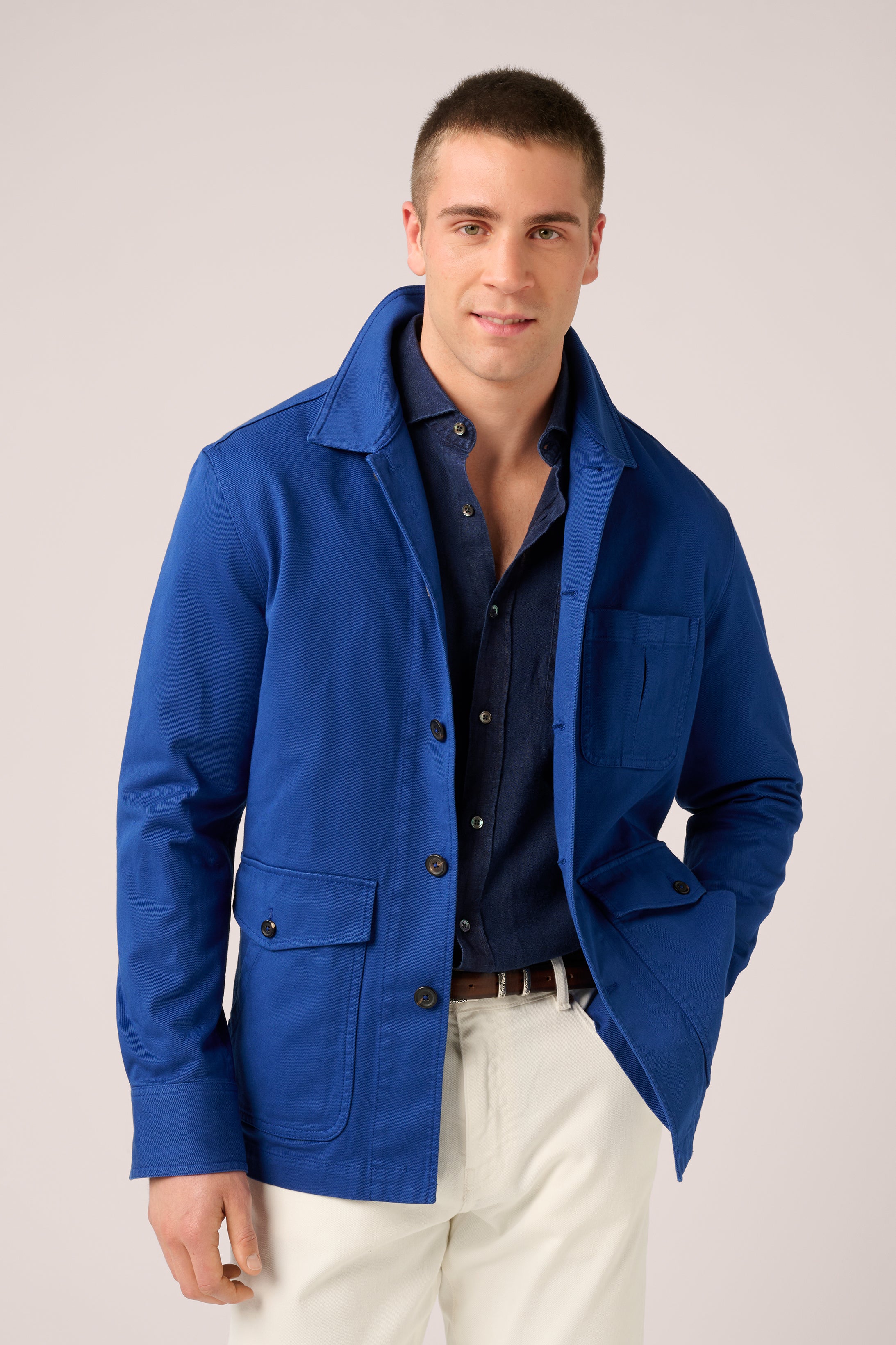 Fitzroy Chore Jacket - Garment-Dyed Cotton - Aegean Blue (PRE-ORDER)