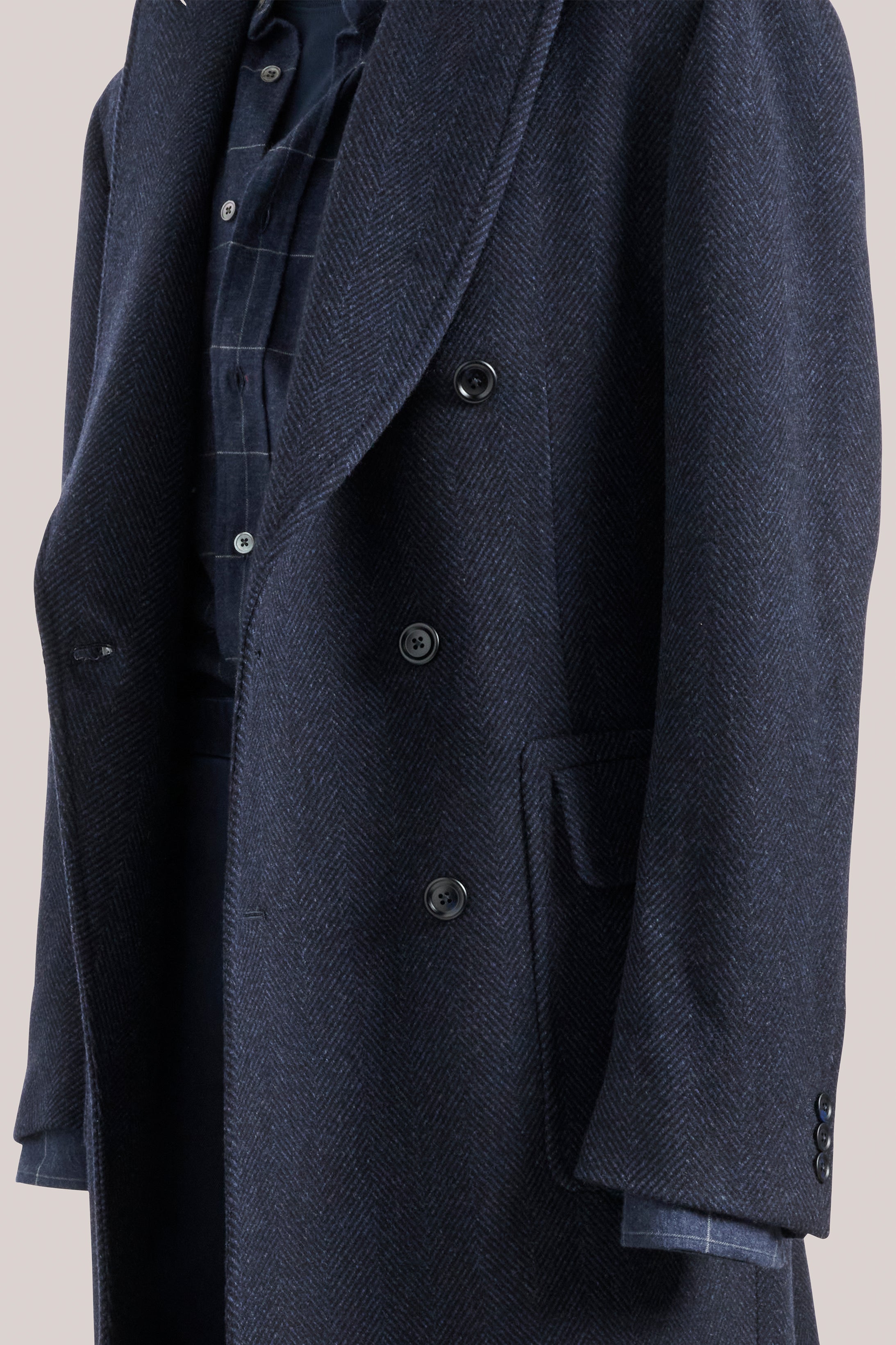 ゴ*リ様 OVERCOAT ネイビー ウール長袖シャツ　クリーニング済 Kyneton Double-Breasted Italian Wool/Cashmere Overcoat - Navy