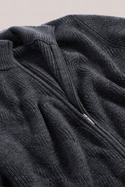 Kirk's Wool Zip Cardigan - Charcoal
