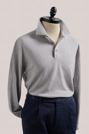 Daylesford Merino Long Sleeved Polo - Fog