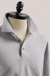 Daylesford Merino Long Sleeved Polo - Fog