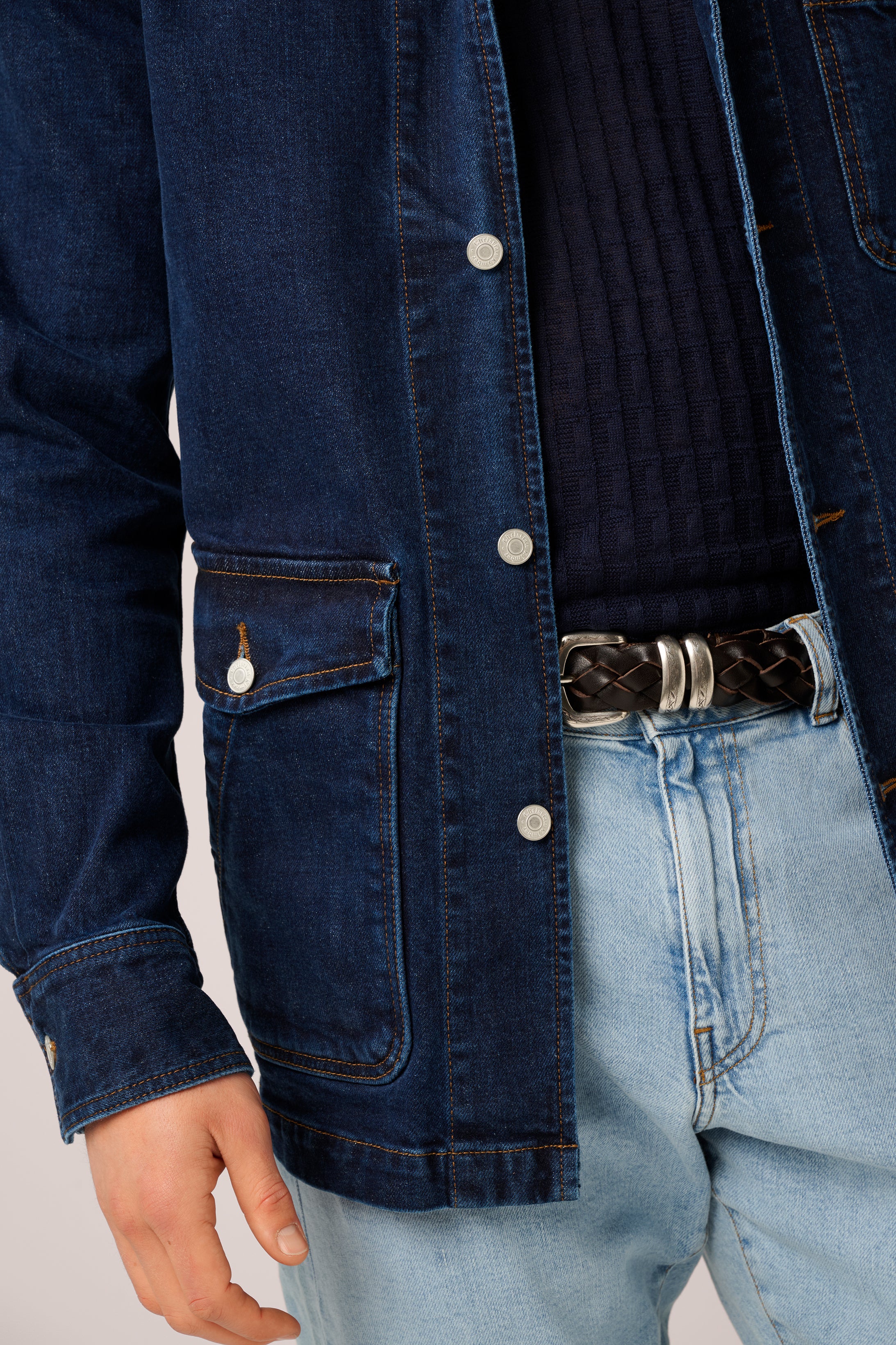 NEW - Fitzroy Chore Jacket -Denim - Mid Blue Wash