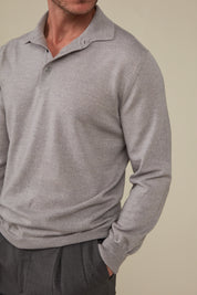 Daylesford Merino Long Sleeved Polo - Snow