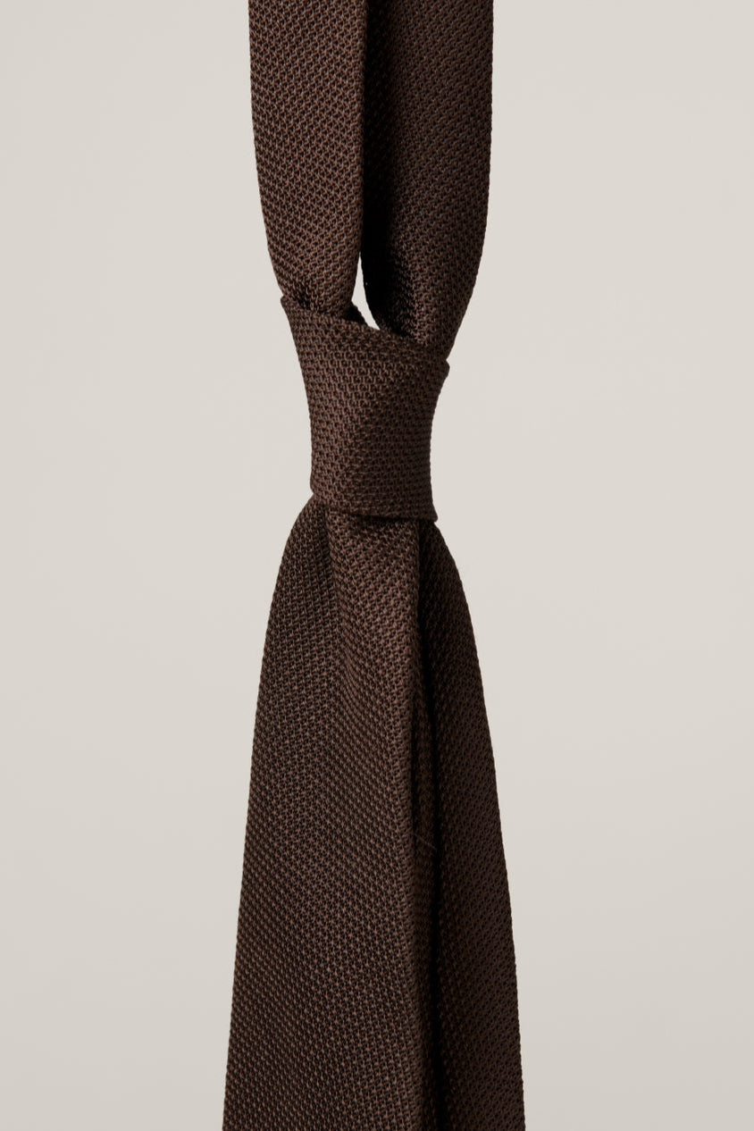 Grenadine Tie - Silk - Chocolate