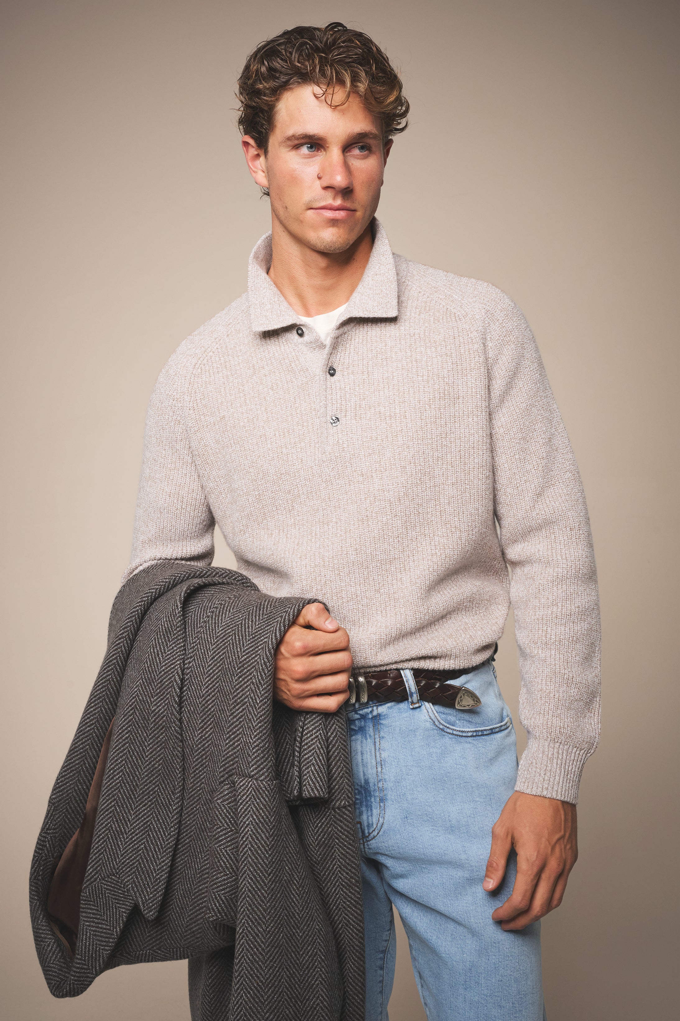 Merricks Polo - Wool and Cashmere - Oatmeal