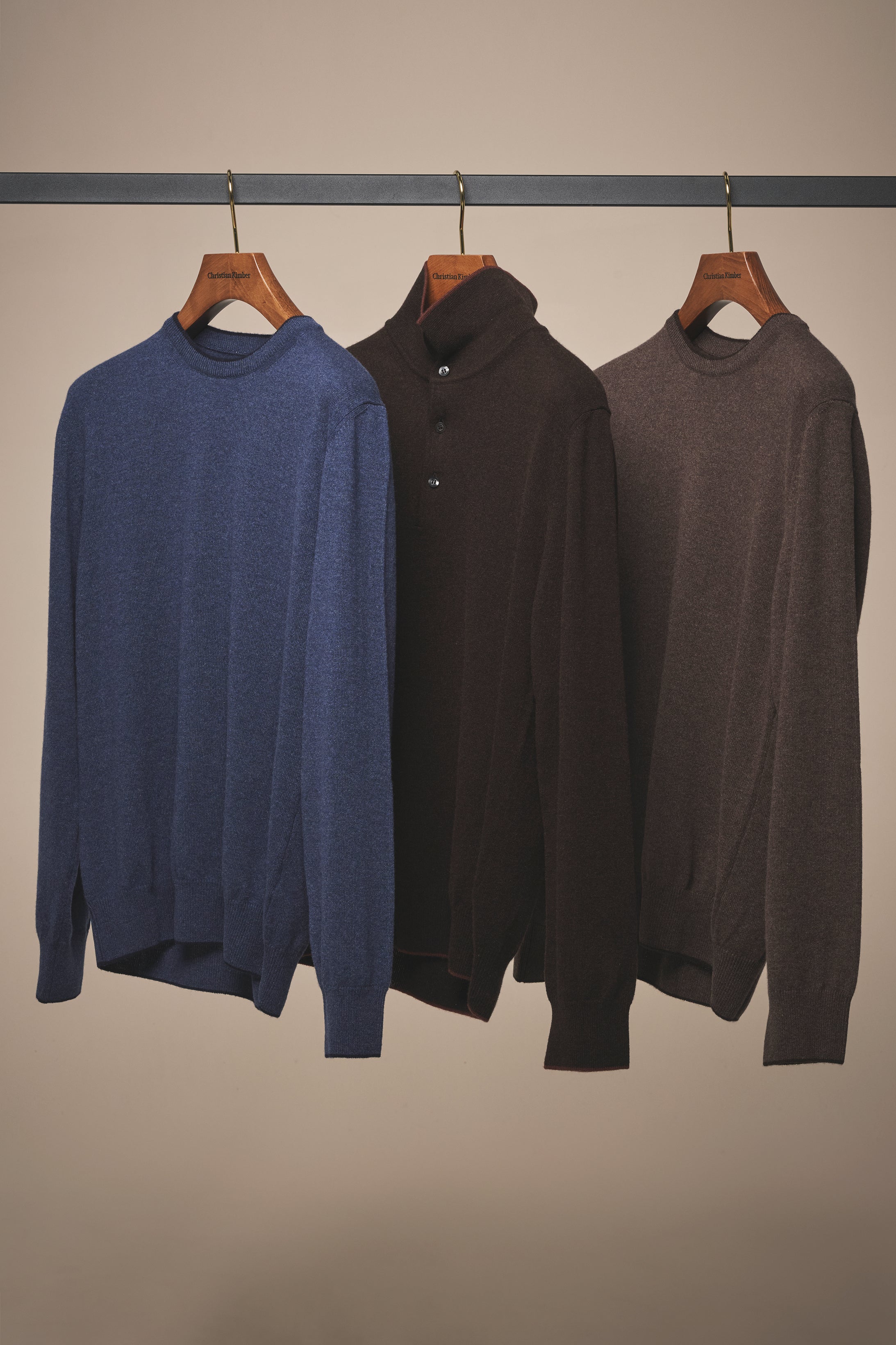 Crew Neck Knit Sweater - Cashmere - Indigo Blue