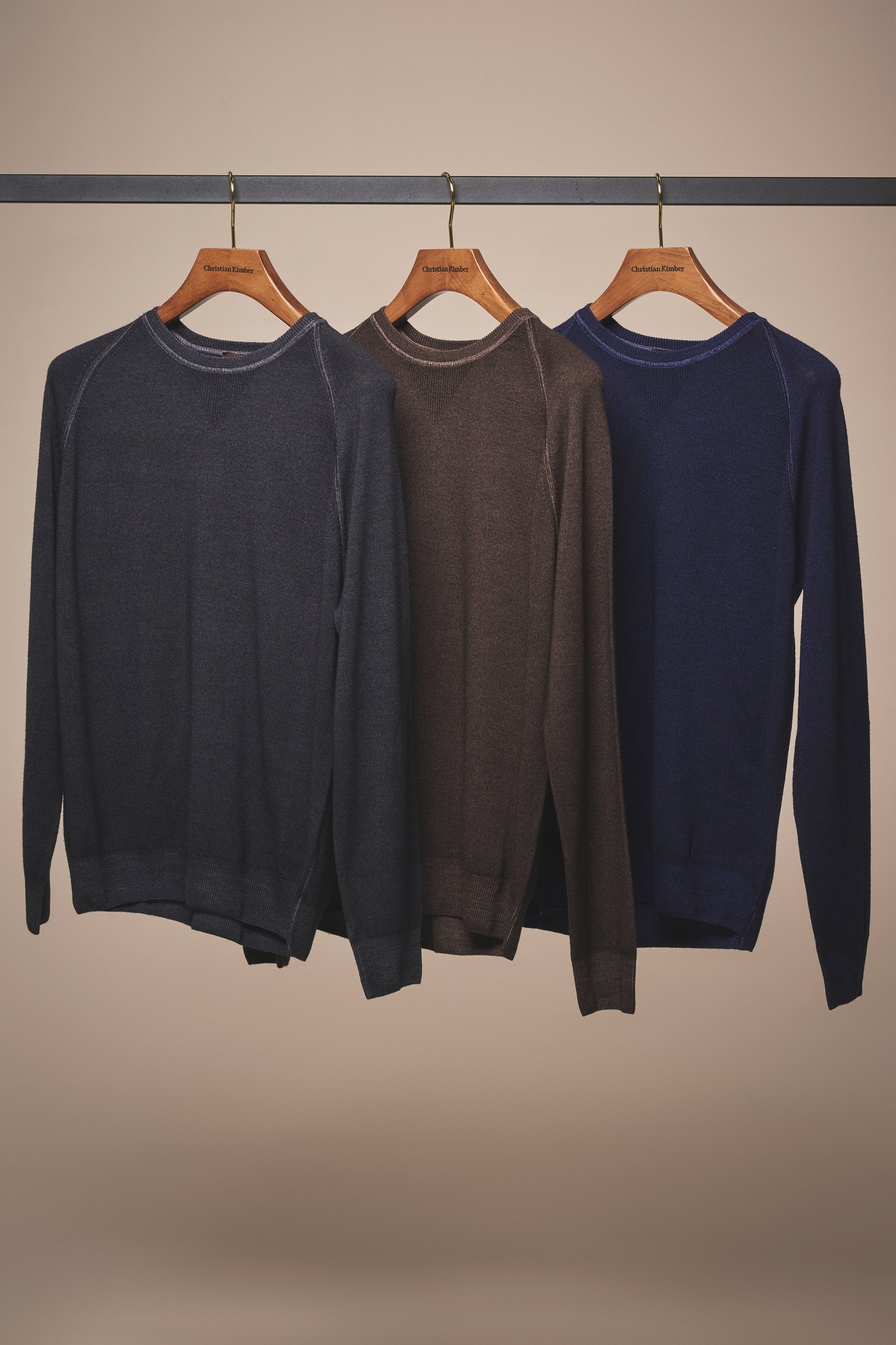 Alcott Raglan Crew Sweater - Wool - Vintage Wash Indigo Blue